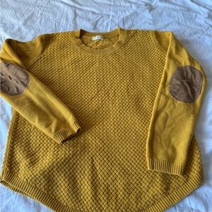 Mustard Yellow Sweater with Elbow Patches